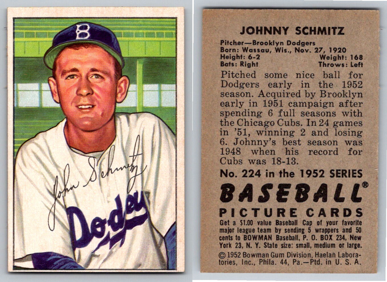 1952 BOWMAN Baseball - Complete Your Set (1-252) - Set Break - U Pick & Save - Picture 218 of 248