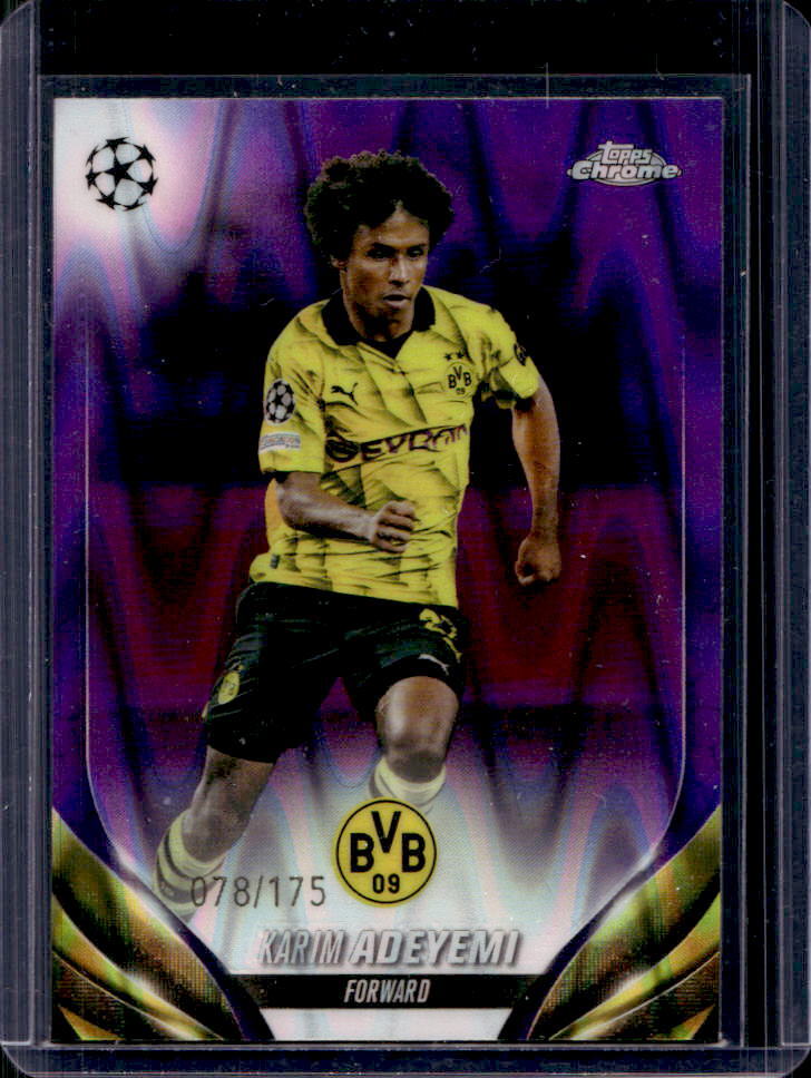 2023 Topps Chrome UEFA CC Karim Adeyemi Purple Ray Wave Refractor #/175