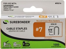 *OPEN BOX* Surebonder® 55216 #7 Heavy Duty 9/16″ Wire Tacker Staples, 1000ct
