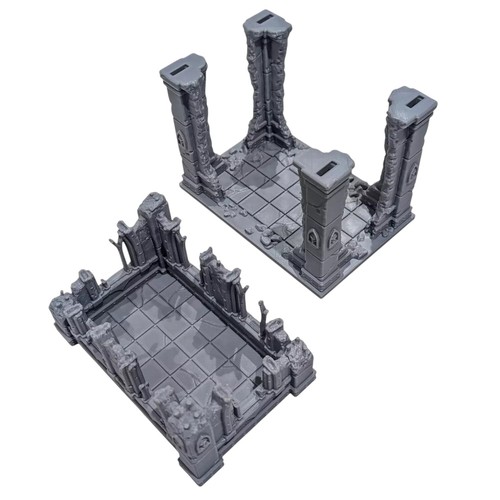 6x4 Gothic Ruins (Open Windows) - 28mm 3D Printed Terrain Tabletop Wargaming - Bild 8 von 8