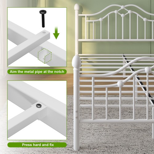 Twin Full Queen Size Bed Frame Metal Platform Bed with Headboard&Footboard - Picture 19 of 24
