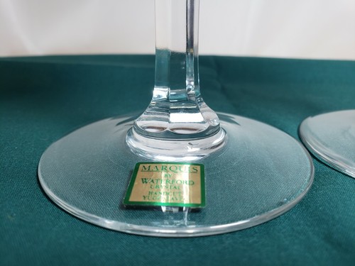 Pair of Marquis By Waterford 6" Crystal Candlesticks Handcut In Yugoslavia - Picture 7 of 9