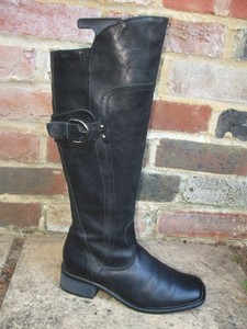 black leather riding style boots