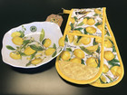 Michel Design Works Lemon Basil Melamine Bowl & Matching Double Oven Glove New!