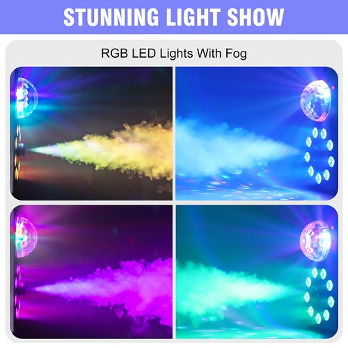 U`King 700W Máquina de Niebla 9 LED RGB Halloween Humo Disco Fiesta Navidad - Imagen 4 de 13