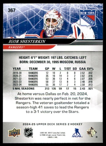 2024-25 UPPER DECK SERIES 2 HOCKEY BASE #301-400 *U-PICK* (PICK from List) - Picture 236 of 402