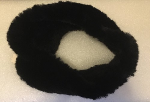 A New Day Women's Mini Faux Fur Cowl Snood Scarf Neck Warmer Black - Picture 3 of 5