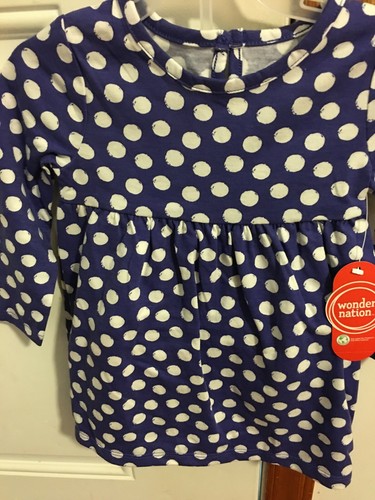 BRAND NEW INFANT GIRL'S SIZE 18 MONTHS WONDER NATION LONG SLEEVE KNIT DRESS - Picture 2 of 4