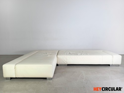 Original Brühl Ecksofa Sunrise Design Sofa Leder hell Couch - Bild 7 von 13