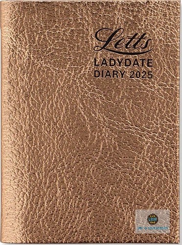 Letts 2025 Ladydate Mini Pocket Diary - Week To View - Rose Gold