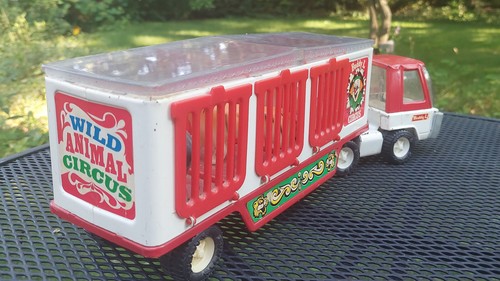 Vintage 1960s BUDDY L CIRCUS Wild Animal Transporter Truck With 3 Animals - Picture 7 of 14