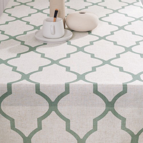 Mantel estampado geométrico marroquí COLLACT lino texturizado 1 pieza - Imagen 41 de 46