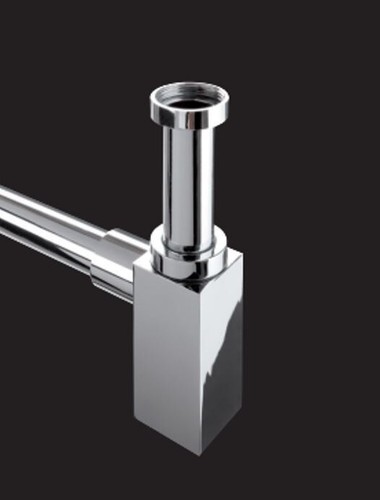 Design Flaschen – Siphon - Antigua - 1 1/4" mit Wandrosette - eckig - 225212 - Bild 3 von 5