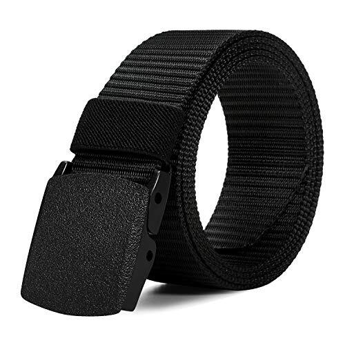 Mens Nylon Tactical Belt, Military Style Canvas Outdoor Webbing Belt with Top - Picture 1 of 8