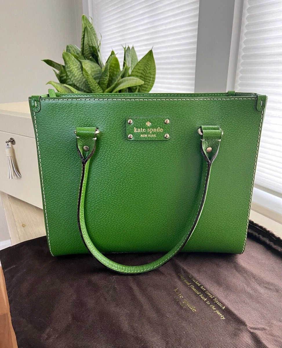 KATE SPADE Wellesley Quinn Emerald Green Leather Satchel Handbag