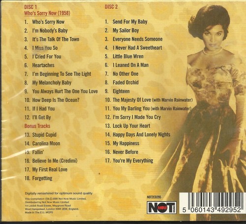 CONNIE FRANCIS - STUPID CUPID (2009 2-CD COMPILATION)BRAND NEW-FREE SHIP USA - Picture 2 of 2