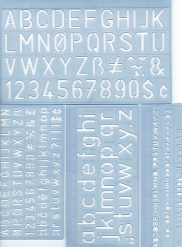 Schriftschablone Buchstabenschablone 2,5-3,5-5,0-7,0-10,0-14,0 mm Zahlen SET - Bild 10 von 10