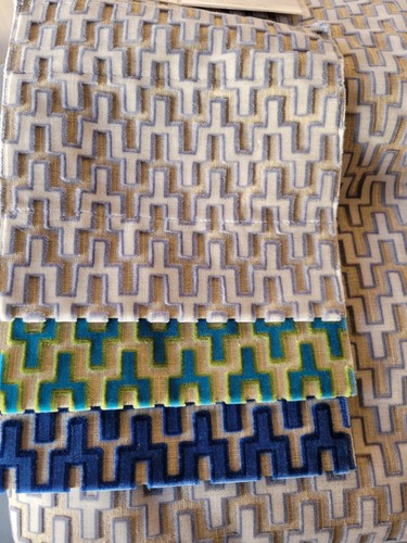 Kravet CORIA in MINERAL 3 Yds Polsterstoff Samt Jonathan Adler beige grau - Bild 6 von 8