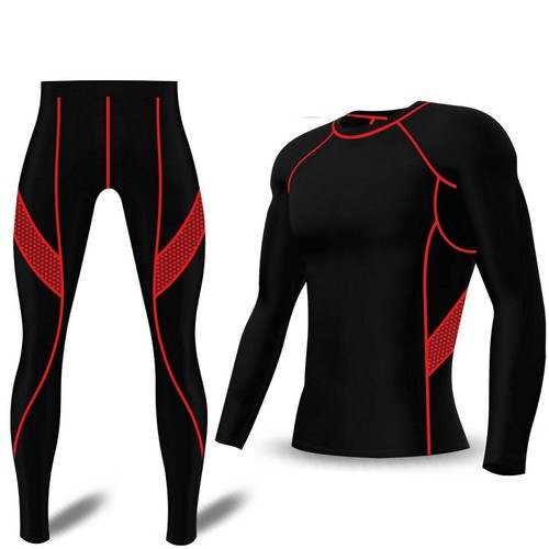 Mens Compression Tights & Top Set Gym Sports Yoga Running Jogging Armour Suit - Picture 4 of 13