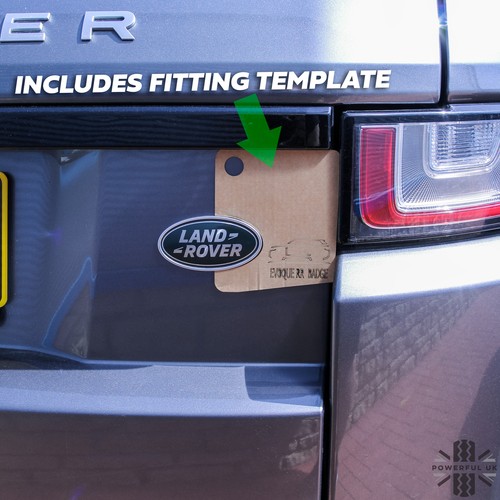Genuine black+silver rear tailgate badge for Range Rover P38 boot + template - Picture 4 of 12