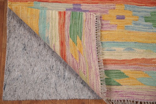 Colorful Reversible Kilim Flatweave Tribal Area Rug 5x7 Wool Carpet - Picture 6 of 10