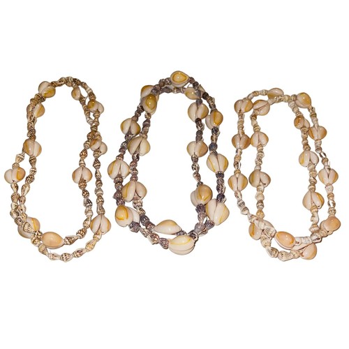 Shell Necklace Lei Lot Natural Seashell 3 Strand Luau Beach Party Island Wedding - Picture 8 of 10