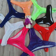 NEW Women Sexy Bikini Triangle Thong Bottom Brazilian V Cheeky Ruched Swimwear