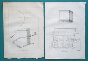 ROMAN-MILITARY-Engines-Tentoria-Ballista-Testudo-4-Four-1804-Antique-Prints