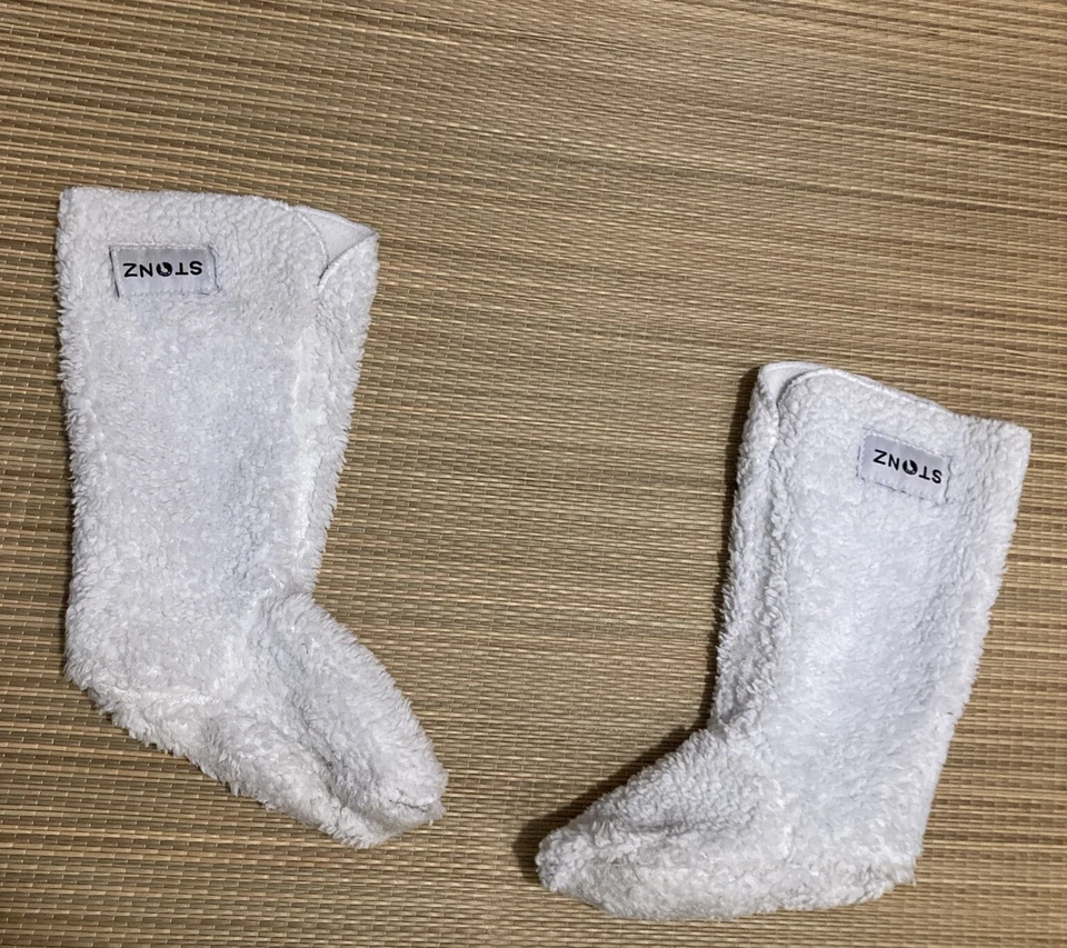 Forros de botín STONZ 8T polar Sherpa blanco calentadores poliéster niño pequeño Foto 2 de 4