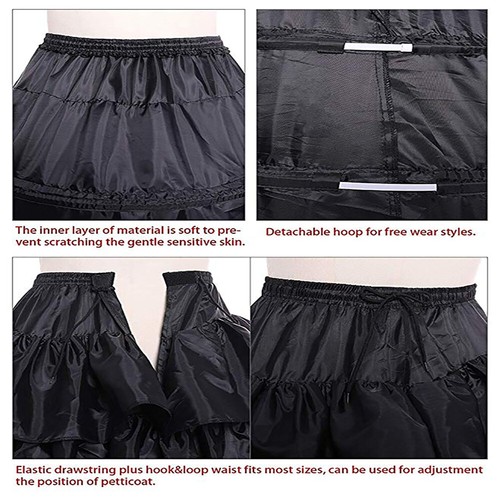 Enagua de crinolina línea A 6 aros falda calzoncillos falda larga para boda novia - Imagen 10 de 15