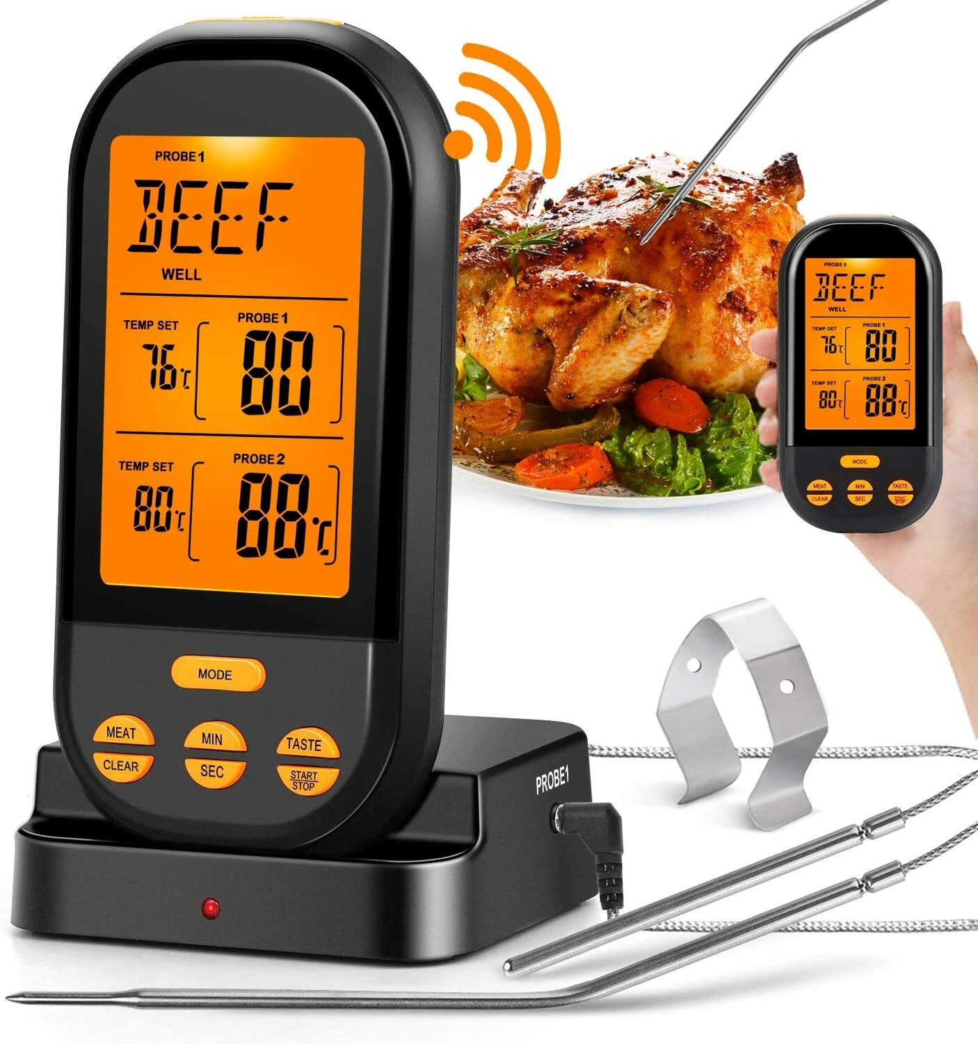 Wireless Meat Thermometer for Grilling,Instant Read Digital Cooking Thermometer
Opens in a new windo