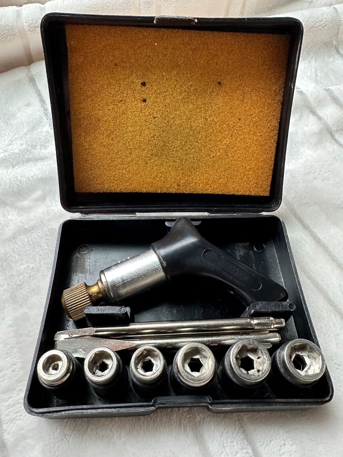 Vintage pistol grip ratchet multitool with sockets & screwdrivers eBay