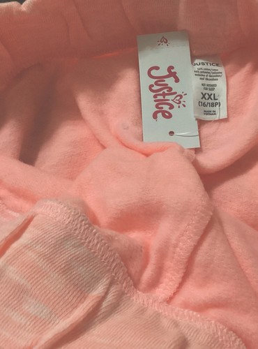 Justice Girls Dolphin Shorts Apricot Cotton Stretchy Logo Size 16/18 Plus - Picture 9 of 11