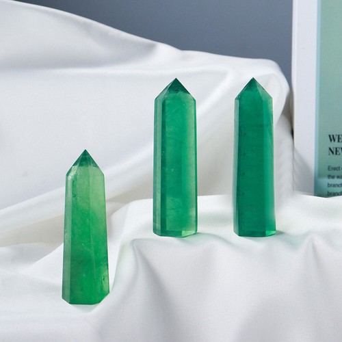 Natural Green Quartz Crystal Stone Point Reiki Healing Obelisk Hexagonal Wand - Picture 7 of 12