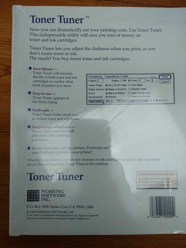 New and Rare Toner Tuner by Working Software Inc for Apple System 6 or Higher - Picture 2 of 2