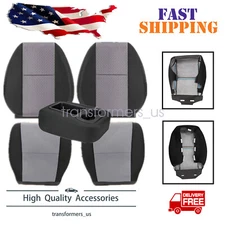 For 07-14 Chevy Silverado Driver Passenger Replacement Seat Cover Gray/Black