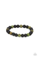 Molten Mogul - Green - Paparazzi Accessories Unisex Bracelet