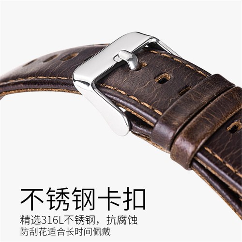 Hoco Crazy Horse Cowhide Leather Strap Belt 22mm Watch Band Universal Wristbands - Picture 7 of 14