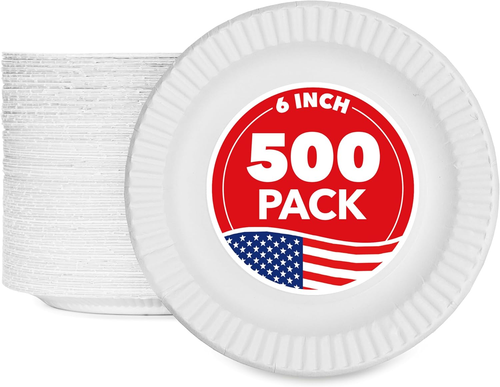 6-Inch Paper Plates Uncoated, Everyday Disposable Dessert Plates 6" Paper Plate - Picture 11 of 12
