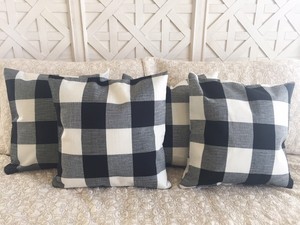 4 Black Buffalo Check Pillow Covers Plaid Farmhouse 18 Home Decor Image Is Loading 4 Black Buffalo Check Pillow Covers Plaid Farmhouse