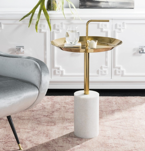 Details About Brass Marble Sculptural Mid Century Modern Regency Side Accent Tray Table
