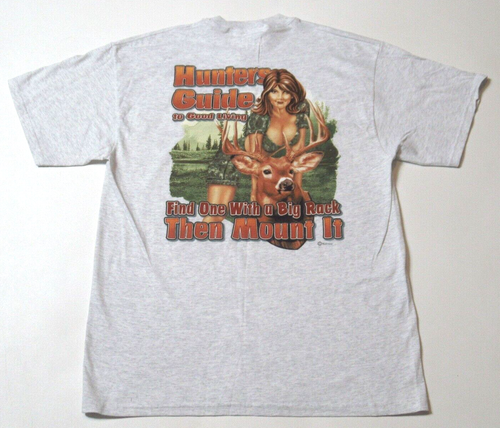 Vintage NWT Buck Wear T-Shirt Hunting Funny Find a Big Rack & Mount It Deer Babe - Picture 2 of 5