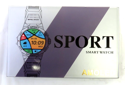 AMOLED G-Sport wasserdichte Herren Edelstahl Smartwatch mit FitCloudPro, NEU - Bild 1 von 6