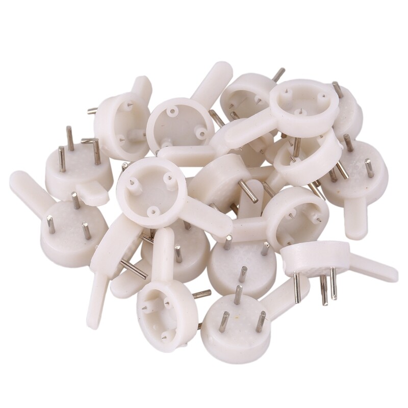 20 pcs plastic heavy wall picture frame hooks hangers 3pin small white