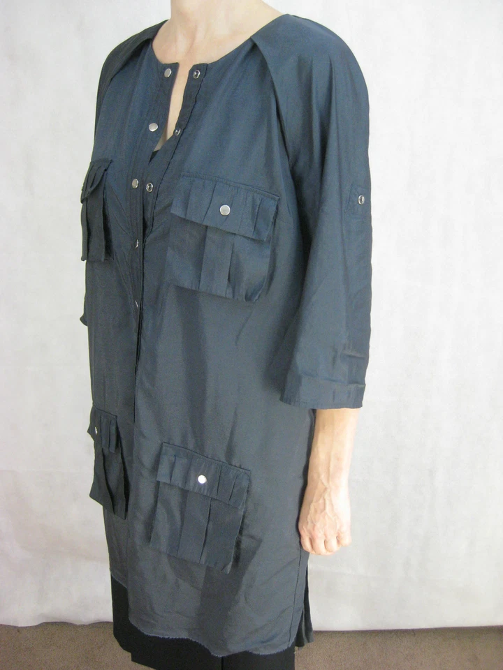 Abrigo Chaqueta Willow Talla 12 M Gris Carbón Capas Diseñador Australiano KitX Foto 3 de 4