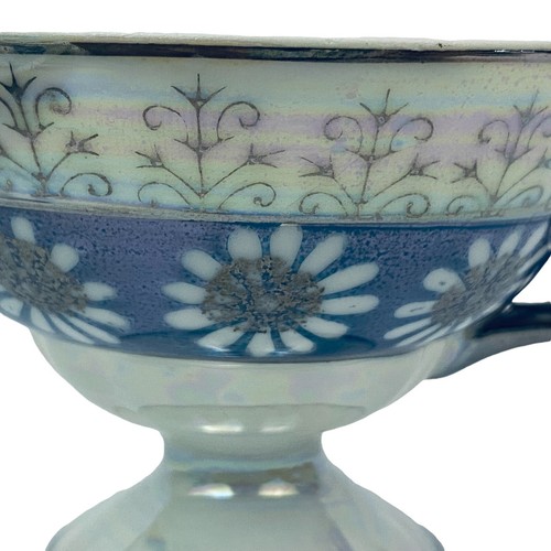 Royal Sealy Footed Cup & Saucer Set Lusterware Iridescent 89/5 B Vintage Gift - Picture 10 of 11