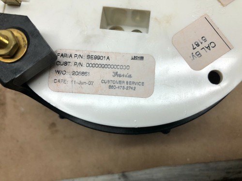 Faria White Face Speedometer 0-60 MPH Part #SE9901A New - Picture 2 of 3