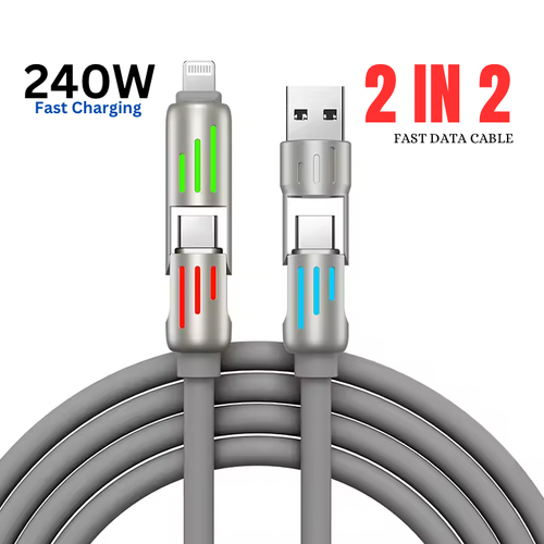4 in 1 USB C Cable Fast Charging for iPhone 16 15 14 13 12, Data Transfer Cable