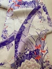 Japanese kimono silk fabric / white base, wisteria F37
