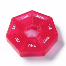 ROUND 7 DAY PILL BOX ORGANIZER FOR MEDICINE TRAVEL CASE HOLDER WEEKLY